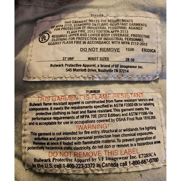 Bulwark FR Mens Jeans Size 42W Dark Wash Flame Resistant 100% Cotton Read - Picture 15 of 16